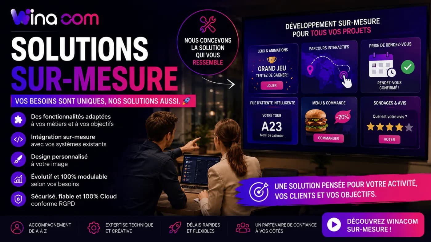 Exemples de contenus et de jeux développés sur mesure par Winacom