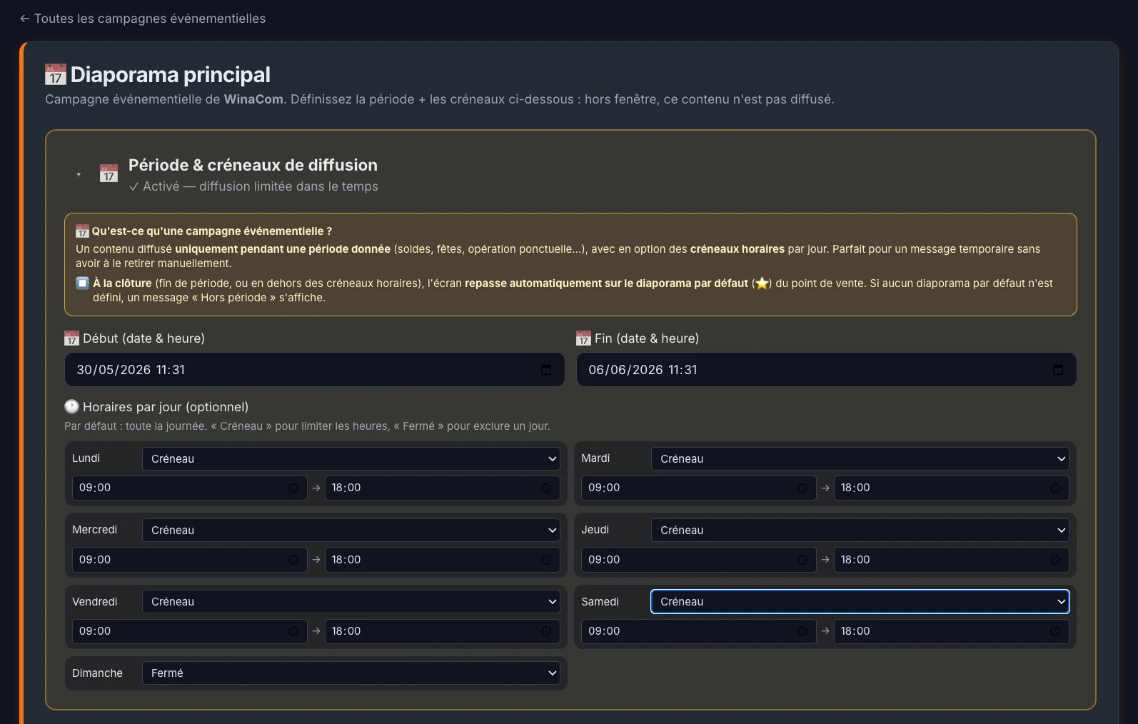Campagne événementielle — Winacom