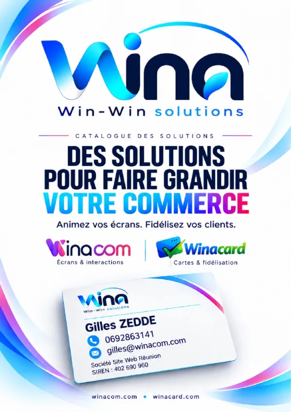 Couverture du catalogue des solutions Winacom : des solutions pour faire grandir votre commerce