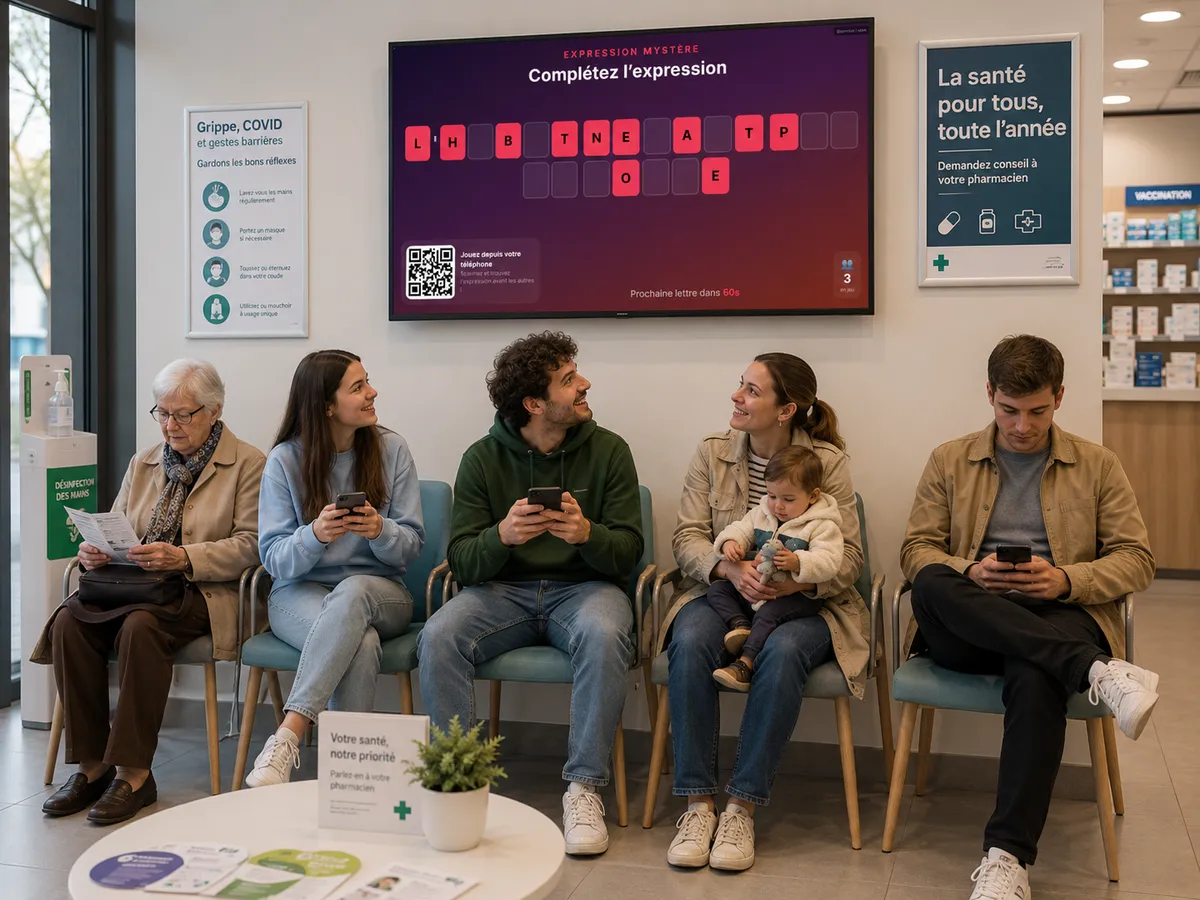 Salle d’attente d’une pharmacie ou d’un laboratoire