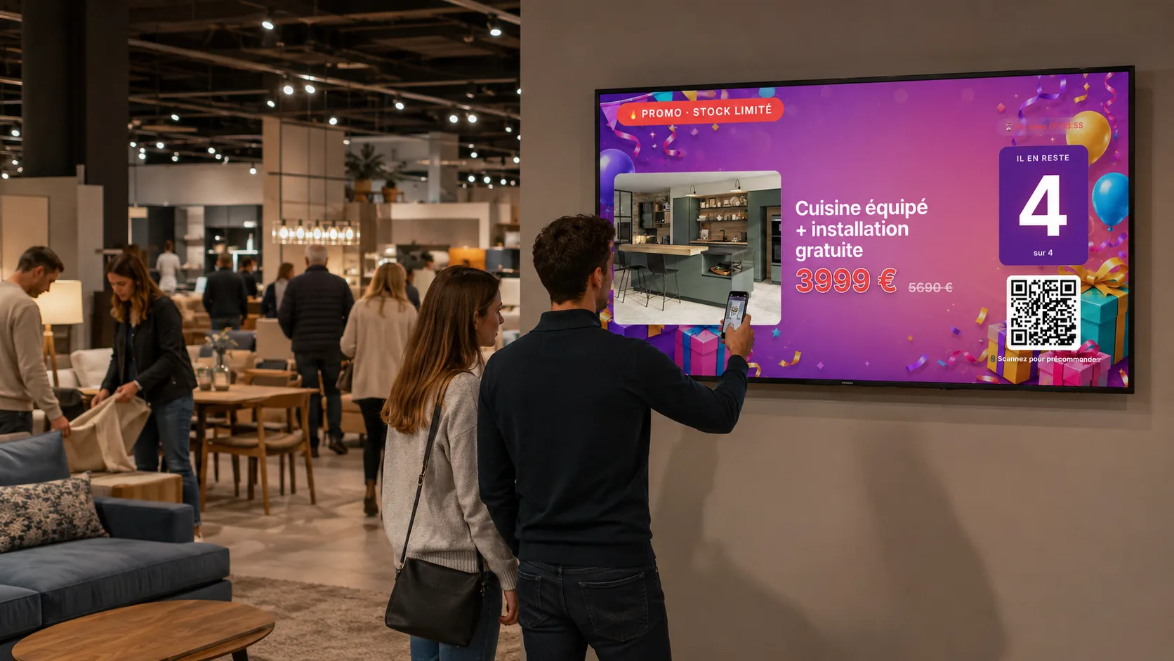 Captation d’emails Winacom : le client scanne le QR pour jouer et laisser ses coordonnées